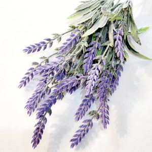 OH, how we love lavender, so we were so excited to get in this purple lavender floral stem! It looks gorgeous in a basket or vase to bring a little summer to your home decor this month.  Approximately 14" H x 8" W