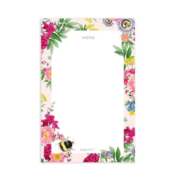 Stay organized with this notepad, which is ideal for note-making, shopping lists, reminders, to-do lists, lightbulb moments, and so much more! This high-quality notepad has 75 tear-off pages and a beautiful, colorful botanical bee design.  75 Pages.  Approximately 4.5