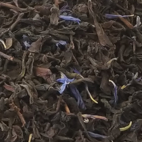 A must for the avid Earl Grey tea drinker! Our flavoury Earl Grey mellowed with a delicious creamy taste. An excellent all-day tea with a superb finish.  2oz, Black Tea: Cornflower Petals and  Natural Flavors (Organic Compliant)