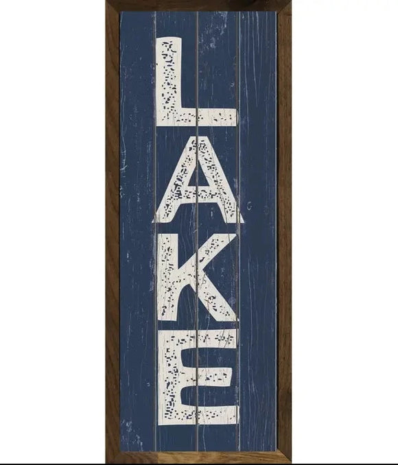 Show some LAKE love, why don't you?!!  Our fun pallet sign has a blue background with the word 