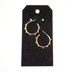 These beautiful 1" gold hoops have cute gold dots going all around them - So fun!