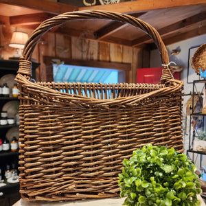 We love adding texture to our homes, and this wicker magazine basket does that,  and keeps those magazines and books under control in a fun & stylish way!  10 H x 14.5 L x 8 W