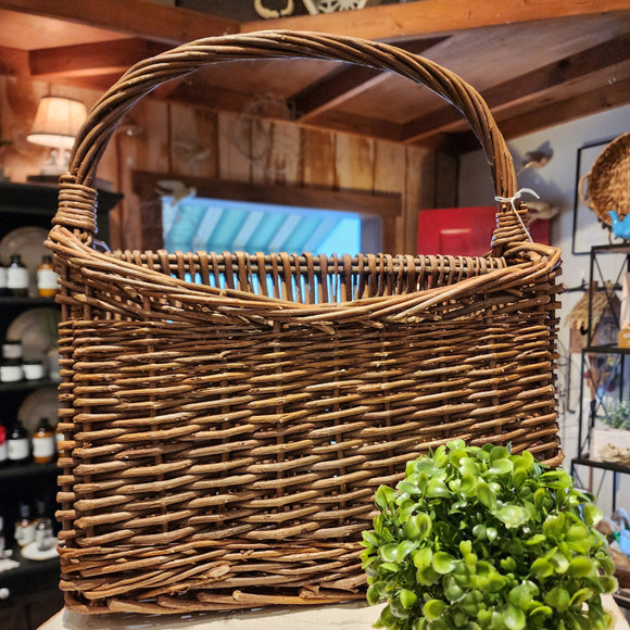 We love adding texture to our homes, and this wicker magazine basket does that,  and keeps those magazines and books under control in a fun & stylish way!  10 H x 14.5 L x 8 W