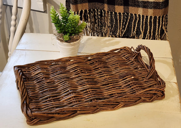 This small wicker basket tray will be your favorite item to decorate with in your home! We love adding texture to our homes, and this little tray will do just that!  4.25