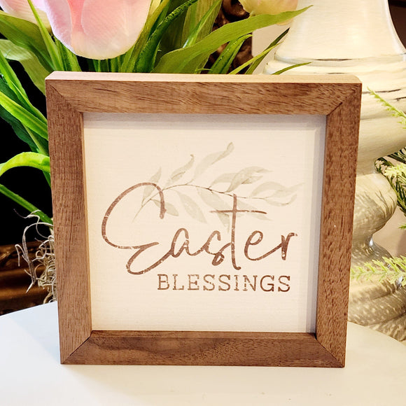 This unique piece is a simple way to bring beauty and charm to any wall or shelf within the home. It is made from high-quality American hardwood planks with a hand-painted face, printed with UV-cured ink, and is framed in a natural walnut frame. Each piece is unique with its own personality, marks, wood grain, and look. Easy to clean with a dry cloth.  Made in the USA  4