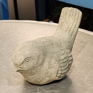 <p>This cute little verde green cement bird is looking down and will look sweet in your home, porch, or garden.<span></span></p> <p>Approximately 6" W x 4.5" H x 3.5" D</p>