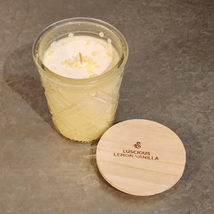 <p><span>Rich and creamy vanilla with pure fresh lemon will have your friends wondering where the cookies are!</span></p> <p><span>Filled with 12 oz. of American Soybean Wax</span><span size="1" style="font-size: xx-small;"><sup>TM</sup></span><span>. Measures 4"W x 5.25"H with a&nbsp;</span><span>75+ hour burn time</span></p>