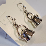 Vintage Silver Tea Kettle Earrings