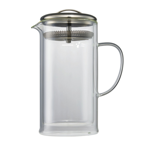 Made from food safe double wall borosilicate glass. The double wall glass keeps the tea hotter longer and does not sweat. The glass teapot includes a stainless steel ultra-fine mesh strainer lid. The strainer will filter the tea leaves when pouring. The teapot has room for the tea leaves or tea bags to bloom or to steep. Use the desired amount of tea and pour in hot water. Place the strainer lid back on the teapot, let it steep for several minutes and then pour and enjoy. Love iced tea?  We are obsesse