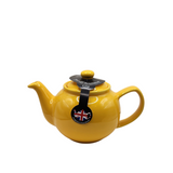 When it's time for a spot of tea, reach for one of our stoneware teapots, which can absorb the heat of boiling water without cracking. Likewise, the beautiful exterior is protected with a gloss to prevent the paint from warping or rippling. The classic bulbous shape allows tea leaves or bags to move freely for just the right amount of flavoring.&nbsp;

Sunshine yellow teapot is available in 2-cup or 6-cup size