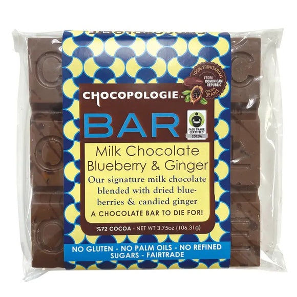 Chocopologie Bar: Milk Chocolate Blueberry & Ginger