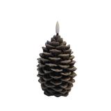 This LED pinecone candle is on a timer, so you'll never have to worry about turning it back on or turning it off! you'll be able to use this candle from the fall months until the end of winter to give your home that warm and cozy feeling!

approximately 6" H x 3.5" Dia

Wax