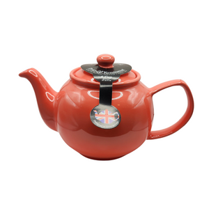 When it's time for a spot of tea, reach for one of our stoneware teapots, which can absorb the heat of boiling water without cracking. Likewise, the beautiful exterior is protected with a gloss to prevent the paint from warping or rippling. The classic bulbous shape allows tea leaves or bags to move freely for just the right amount of flavoring.&nbsp;

Flamingo colored&nbsp;teapot is available in 2-cup or 6-cup size