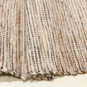 Need to add a little texture to your home? You'll love these incredibly stylish hand-woven khaki and brown-colored reversible table runners crafted using recycled denim and jute yarns. Sustainable and durable, these runners will surely enrich the décor of any surface in your home. Made with Jute and cotton, these runners are environmentally friendly, sustainable, trendy, and stylish.  13" W x 72"L  Spot clean only.  Jute &amp; Cotton  Handmade in India