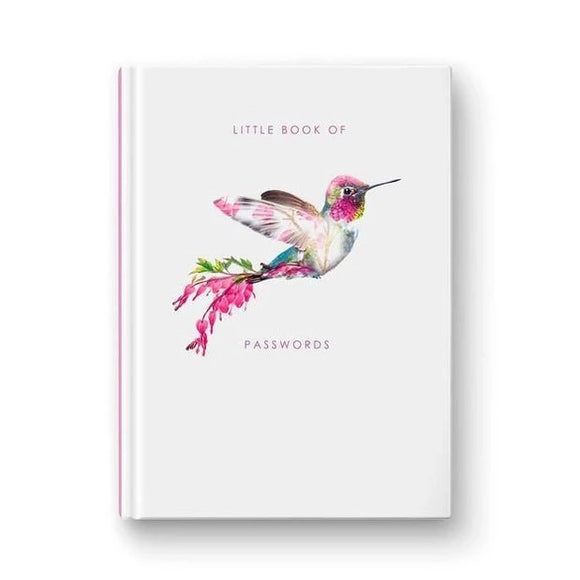 Keep your internet passwords safe and secure with this beautiful hummingbird password book. This password book is the perfect size to store and protect all your important passwords. With 52 pages and room for over 100 passwords, you'll never forget your passwords again.   Approximately 4.5
