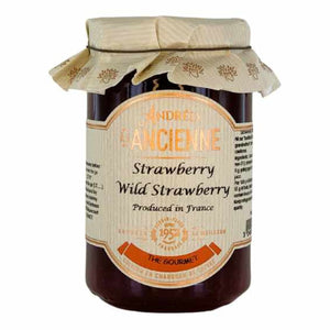 This jar is filled to the brim with wild strawberries and cane sugar. The strawberries are slow-cooked in a copper cauldron, which traps the flavor of the strawberries and amplifies it in a jam. This jam is best enjoyed on thumbprint cookies, toast, or pastries.  Ingredients: Fruits (Strawberries, Wild Strawberries), Cane Sugar, Fruits Pectin, Concentrated Lemon Juices. It may contain traces of Nuts and Milk.