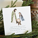 Twenty-five small cards, twenty-five days of waiting well. This set gives you one verse a day with a Christmas illustration, from December 1st to Christmas, something quietly constant to return to while everything else picks up speed. The cards come in a keepsake box, so the set works as a gift on its own. Keep the stack of cards in a stand on the counter, tuck one into a card for a friend, or use them as bookmarks along the way.

Details: - set of 25 cards - 4" x 4" - comes in a keepsake box - stands sold 