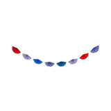 Bring a touch of patriotism to your next party with our Floral Americana Bunting Banner! Made of paper, this garland features 2 beautiful patriotic floral prints and one polka-dot print to add a festive flair to any celebration. Show your love for the country and decorate in style with this party essential.&nbsp;

• Accordion style paper fans (seven of them) attached to ribbon.&nbsp;

• Approximately 7 ft long

• Double-sided

• Each fan is 5" tall and 10" wide