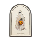 Ghost Arched Bamboo Tray brings playful charm to your Halloween decorations. Crafted from durable bamboo, this 12" x 18" tray features a trick-or-treating ghost. Perfect for serving treats or adding spooky decor to your party.

12" x 18" bamboo melamine plate

Food safe

Dishwasher safe

Eco-friendly and sustainable

Do not microwave