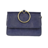 Put a ring on it! Perfect for your next night out, this cute blueberry colored bracelet bag looks great with your fav jeans or slinky dress! With multiple compartments, it is just the right size to hold all your essentials. Wear it on your wrist with the metallic ring bracelet, or carry as a clutch, or wear as a crossbody with the detachable shoulder strap.


Dimensions: 6 in. H x 8.25 in. W x 3.5 in. at deepest point
Tapers up to the top point
Adjustable and removable crossbody strap: 20-25 in.
3 in. diame