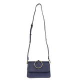 Put a ring on it! Perfect for your next night out, this cute blueberry colored bracelet bag looks great with your fav jeans or slinky dress! With multiple compartments, it is just the right size to hold all your essentials. Wear it on your wrist with the metallic ring bracelet, or carry as a clutch, or wear as a crossbody with the detachable shoulder strap.


Dimensions: 6 in. H x 8.25 in. W x 3.5 in. at deepest point
Tapers up to the top point
Adjustable and removable crossbody strap: 20-25 in.
3 in. diame