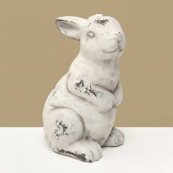 <p>This sweet little bunny is made of distressed white concrete. He will look great in your garden or porch and bring a touch of whimsey to your home!<span></span></p> <p>Approximately 4