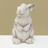 <p>This sweet little bunny is made of distressed white concrete. He will look great in your garden or porch and bring a touch of whimsey to your home!<span></span></p> <p>Approximately 4" W x 7" H&nbsp;</p>