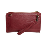 The Karina combines sleek styling with uber organization in beautiful antique-looking cranberry vegan leather! This bag is the ultimate versatility, as it can be worn as a crossbody, a clutch, or a wristlet. The bonus wallet, which includes credit card slots, ID windows, a zippered change pocket, and a billfold, will keep you organized on the go and can be carried separately!


MAIN BAG: 9"H x 6"W x 1"D



Removable and adjustable crossbody strap 21"-26" with lobster claw clasps

Removable long wristlet str