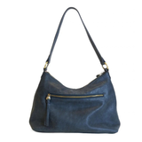 The Sasha Hobo is made of gently tumbled vegan leather in navy, accented with soft pleats and closed with a brass zipper. This crossbody is so versatile with 2 different interchangeable shoulder straps included, just open the gleaming brass rings to change from a short shoulder strap to a longer adjustable crossbody strap.
Product Details
Dimensions: 9.5 in. H x 12.5 in. W x 3.5 in. D
Top zip closure
Brass plated hardware
Logo zipper pulls
Opening brass rings to change between the included shoulder straps
1