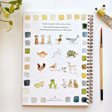The Animals Watercolor Workbook includes 12 animal illustrations with an example of the finished painting, step-by-step instructions, and a lightly illustrated sketch for you to paint. It's just like a coloring book, but with watercolor!&nbsp;Enjoy this peaceful painting hobby on your own, with children, or with friends. Makes a wonderful gift and is perfect for artists of any age.

12 beginner-friendly illustrations on thick 120lb watercolor paper

Lay-flat pages with spiral binding for hassle-free paintin
