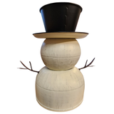 This is the cutest snowman you'll see this year! Ready with a black top hat, buttons down his front and a spring nose in orange - it will make you giggle! Metal "branch" arms are attached and ready to greet all of your guests that come to your home this winter!

Approximately 14" L (with arms) x 9.5" W x 14.25" H&nbsp;

Metal