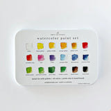 Everything you need to start painting, gathered in one compact tin. This set pairs beautifully with the Emily Lex Studio watercolor workbooks and paintable notecards. The 18 colors look beautiful straight from the palette and also mix wonderfully into your own colors.

The fold-open tin holds your paints, mixing trays, and a petite size 6 round brush. Lightweight and travel-ready, it tucks easily into a bag so you can paint wherever the mood strikes.

Details: - 18 watercolors in a range of hues for easy mi