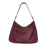 The Sasha Hobo is made of gently tumbled vegan leather in wine, accented with soft pleats and closed with a brass zipper. This crossbody is so versatile with 2 different interchangeable shoulder straps included, just open the gleaming brass rings to change from a short shoulder strap to a longer adjustable crossbody strap.
Product Details
Dimensions: 9.5 in. H x 12.5 in. W x 3.5 in. D
Top zip closure
Brass plated hardware
Logo zipper pulls
Opening brass rings to change between the included shoulder straps
1
