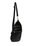 Stay organized on the go with this versatile medium-sized black sling bag featuring a modern silhouette and practical storage. Designed to blend fashion with functionality, it features spacious zip compartments, lightweight construction, and an ergonomic crossbody fit with an adjustable strap. Roomy enough to stow a large wallet, cell phone, even a slim water bottle. The Jas is ideal for city walks, sightseeing, and weekend adventures.
Product Details
Dimensions: 511 in. H x 6.25 in. W x 3 in. D
Removable a