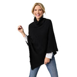 The epitome of cozy, this everyday luxury poncho is crafted from a soft knit fabric with a rich cable texture that adds depth and dimension. Designed with a relaxed drape and a comfortable turtleneck, it delivers effortless warmth while maintaining an elevated, easy silhouette. The lightweight feel allows for comfortable layering without bulk, making it a versatile piece for both casual and polished styling. Soft. Luxe. and made for all day comfort, this poncho brings refined ease and timeless appeal to any