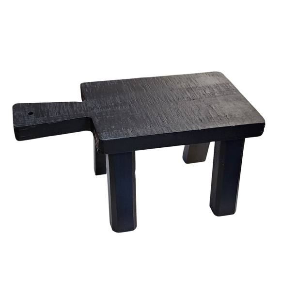 This distressed wooden stool is perfect for setting a plant, small lamp, or cute vignette on!  If you need to give something some height to your decor, this little stool will help you do just that!

Rectangle top.  4.5