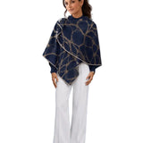 Blue / Camel Marsh Fern Reversible Loop Wrap