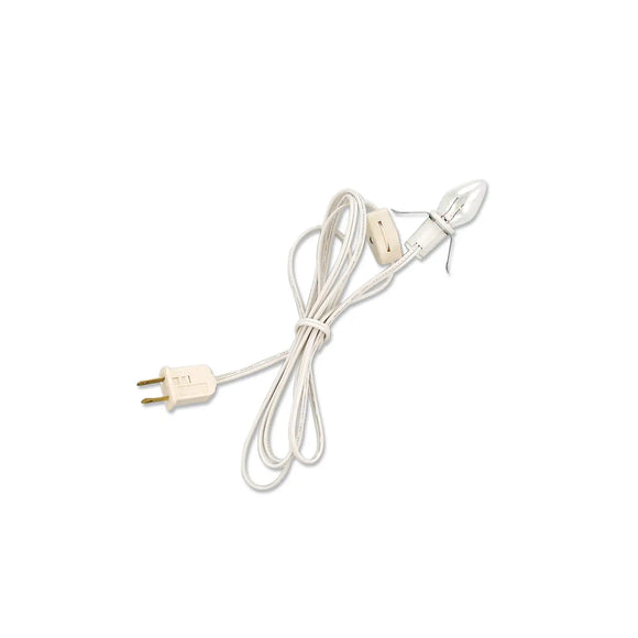 Use our C7 bulb for lighting pumpkins, ceramic houses, tree, or any craft project. The white cord is 6 foot long and has an on/off switch and comes with a 7 watt clear bulb.