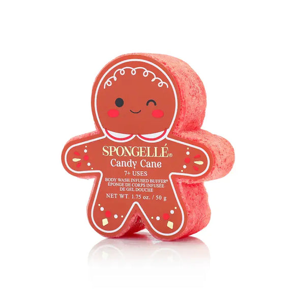 Elevate your shower experience with Spongelle’s® gingerbread-shaped ornament body wash infused buffers® - the perfect way to treat yourself this festive season! Each buffer is shaped like a gingerbread cookie, infused with luxurious body wash to leave your skin feeling soft, smooth, and refreshed. Good for 7+ uses each. Candy Cane Top: Cool Air Accord Middle: Peppermint Base: Sparkling Sugar

4oz

Made in the USA