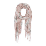 Thoughtfully designed, our Pink Caroline Plaid Scarf features a unique herringbone weave incorporated into a classic winter plaid creating texture and visual interest. Made from 100% polyester, this medium-weight scarf is gender-neutral and incredibly soft to the touch, ensuring your comfort and warmth on chilly days. Whether draped over your shoulders or wrapped around your neck, it's the perfect finishing piece to compliment your winter wardrobe.&nbsp;

75" L x 27.5" W&nbsp; &nbsp; Finished with approxima