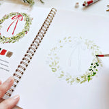 The Christmas Watercolor Workbook includes 12 Christmas-themed illustrations with an example of the finished painting, step-by-step instructions, and a lightly illustrated sketch for you to paint. It's just like a coloring book, but with watercolor! Enjoy this peaceful painting hobby on your own, with children, or with friends. Makes a wonderful gift and is perfect for artists of any age.

12 beginner-friendly illustrations on thick 120lb watercolor paper

Lay-flat pages with spiral binding for hassle-free 