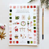 The Christmas Watercolor Workbook includes 12 Christmas-themed illustrations with an example of the finished painting, step-by-step instructions, and a lightly illustrated sketch for you to paint. It's just like a coloring book, but with watercolor! Enjoy this peaceful painting hobby on your own, with children, or with friends. Makes a wonderful gift and is perfect for artists of any age.

12 beginner-friendly illustrations on thick 120lb watercolor paper

Lay-flat pages with spiral binding for hassle-free 