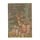 This vintage looking book has a deer surrounded by presents and evergreen trees in the background and says "Christmas in the Woods" in a cursive font above. It is a journal with lined parchment colored paper, but doubles as decor for the holidays!

Approximately 8.5"H x 6" W x 1.5" D