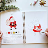 The Christmas Watercolor Workbook includes 12 Christmas-themed illustrations with an example of the finished painting, step-by-step instructions, and a lightly illustrated sketch for you to paint. It's just like a coloring book, but with watercolor! Enjoy this peaceful painting hobby on your own, with children, or with friends. Makes a wonderful gift and is perfect for artists of any age.

12 beginner-friendly illustrations on thick 120lb watercolor paper

Lay-flat pages with spiral binding for hassle-free 