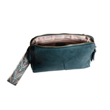Retro styling crafted in antiqued vegan leather gives this rich classic tea. clutch a vintage vibe. The removable woven wrist strap is the finishing touch on this stylish bag so you can wear it as a wristlet, a clutch, or a crossbody with the included removable shoulder strap!





6.75"H x 9.75"W x 2.25"D

Removable and adjustable crossbody strap 22"-26"

Removable long wristlet strap 7.5" long

Zippered top closure

Interior zippered pocket

Exterior back zipper pocket

Brass plated hardware

100% vegan l