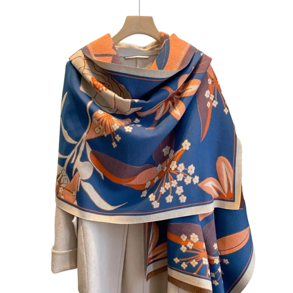 Cozy Cashmere Feel Travel Wrap
This one size fits all reversible wrap, drapes over and accents any outfit, casual or dressy. It feels and looks like cashmere. A beautiful layering piece! 55% Poly, 45% Viscose.
Dry clean or hand wash cold with light colors, lay flat to dry, iron on lowest setting if need, do not bleach.