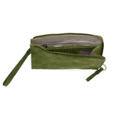 Karina combines sleek styling with uber organization in a beautiful faux suede dark emerald leather. The ultimate in versatility, this bag can be worn as a crossbody, carried as a clutch or as a wristlet. The included bonus wallet with credit card slots, ID windows, zippered change pocket and billfold will keep your organized on the go and can be carried separately.


Product Details
Main Bag
Dimensions: 9.75 in. W x 6 in. H x 1 in. D
Zippered Top Closure
Exterior Open Pocket
Interior Zipper Pocket
Detachab