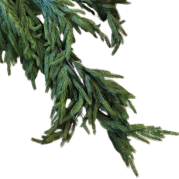 The pretiest and softest green faux garland we've found!  Add it to your mantel, above a hutch, above a door frame or down your dining room table - it will look spectacular!

Approximately 76