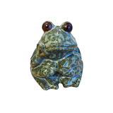We adore this charming green pottery frog planter! It features an opening in the back, allowing you to place a plant in it or store any treasures you need a spot for!

Frog is approximately 4.25" H x 4.25" W x 3.5" D