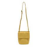 With a slim, streamlined look, this vegan leather crossbody in a beautiful laguna yellow color features a top flap with magnetic snap closure and an adjustable shoulder strap so you can carry it as a crossbody or a shoulder bag. With two convenient slip pockets, one under the flap and one on the back you can keep your phone and keys in easy reach.


Dimensions: 9.5 in. H x 8 in. W x 2.75 in. D
Magnetic snap closure
Adjustable shoulder strap: 14 in. - 27.5 in. drop
Brass plated hardware
100% Vegan leather (p